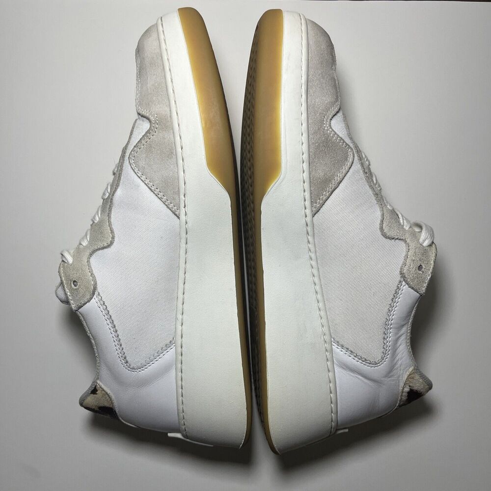 Loeffler Randall Kiera Platform Sneaker 9 Leather Suede Leopard Calf Hair Shoes - Picture 6 of 11